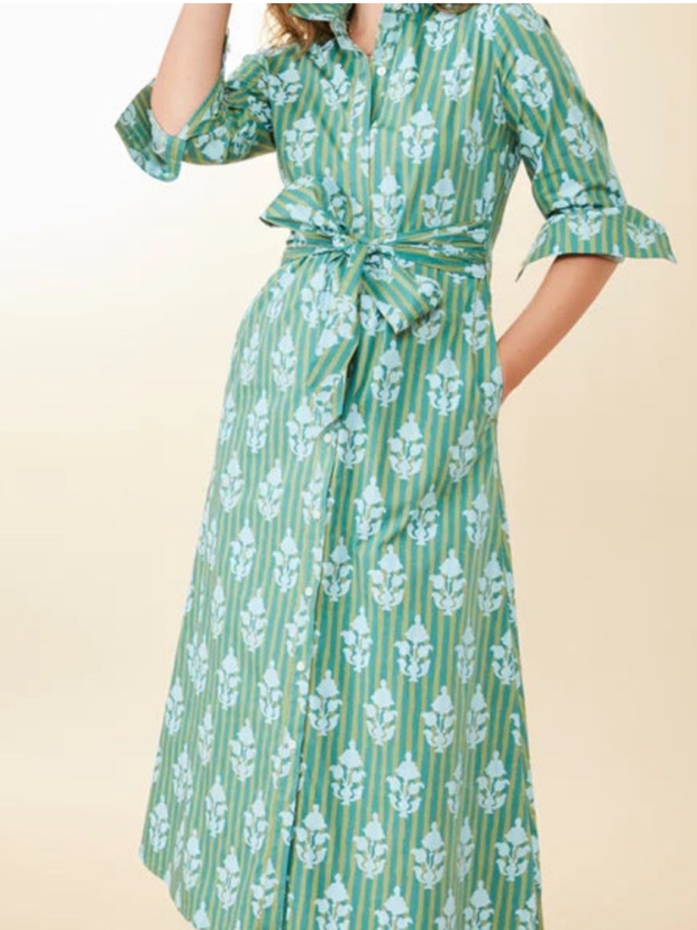 Spartina 449 Marianne Shirt Dress in Hamilton Motif Stripe Large New - Picture 3 of 9